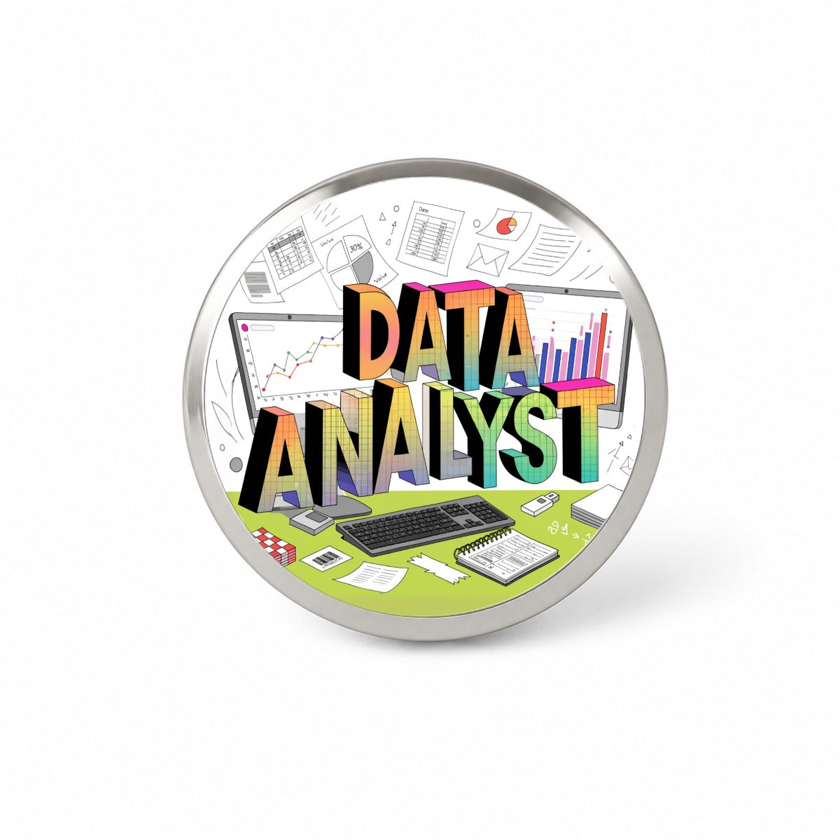 Data Analyst Novelty Hat Backpack Lapel Pin