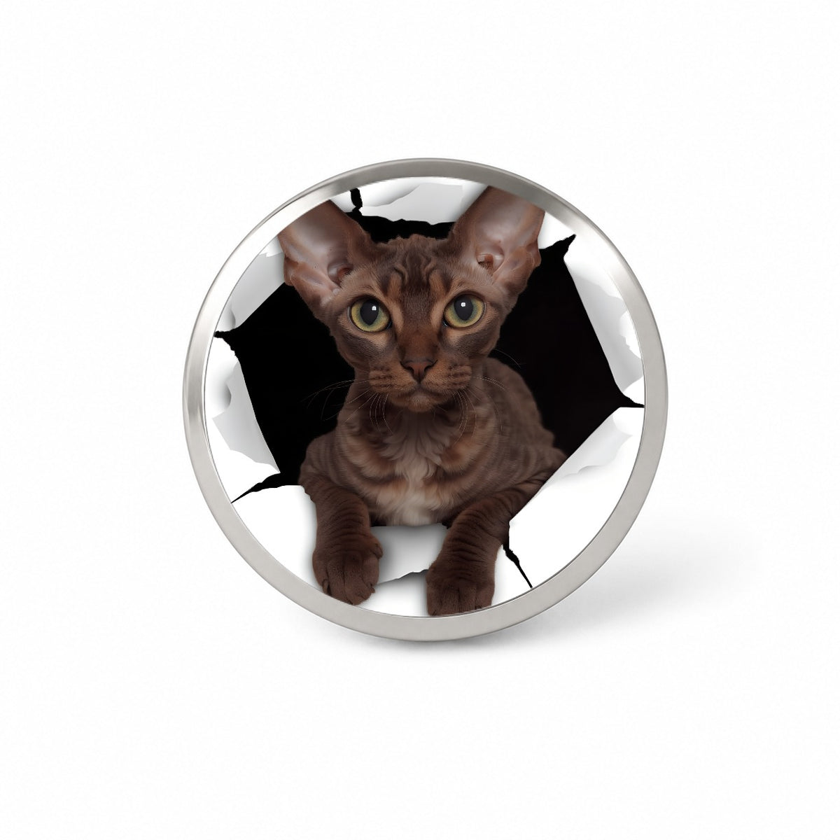 Devon Rex Cat Breakout Novelty Hat Backpack Lapel Pin