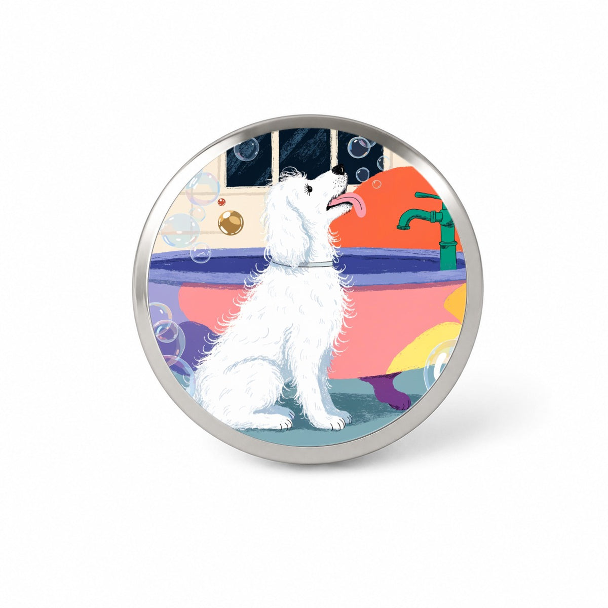 Dog Groomer Bubble Bath Novelty Hat Backpack Lapel Pin