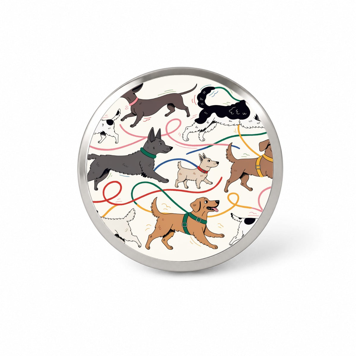 Dog Walk Chaos Novelty Hat Backpack Lapel Pin