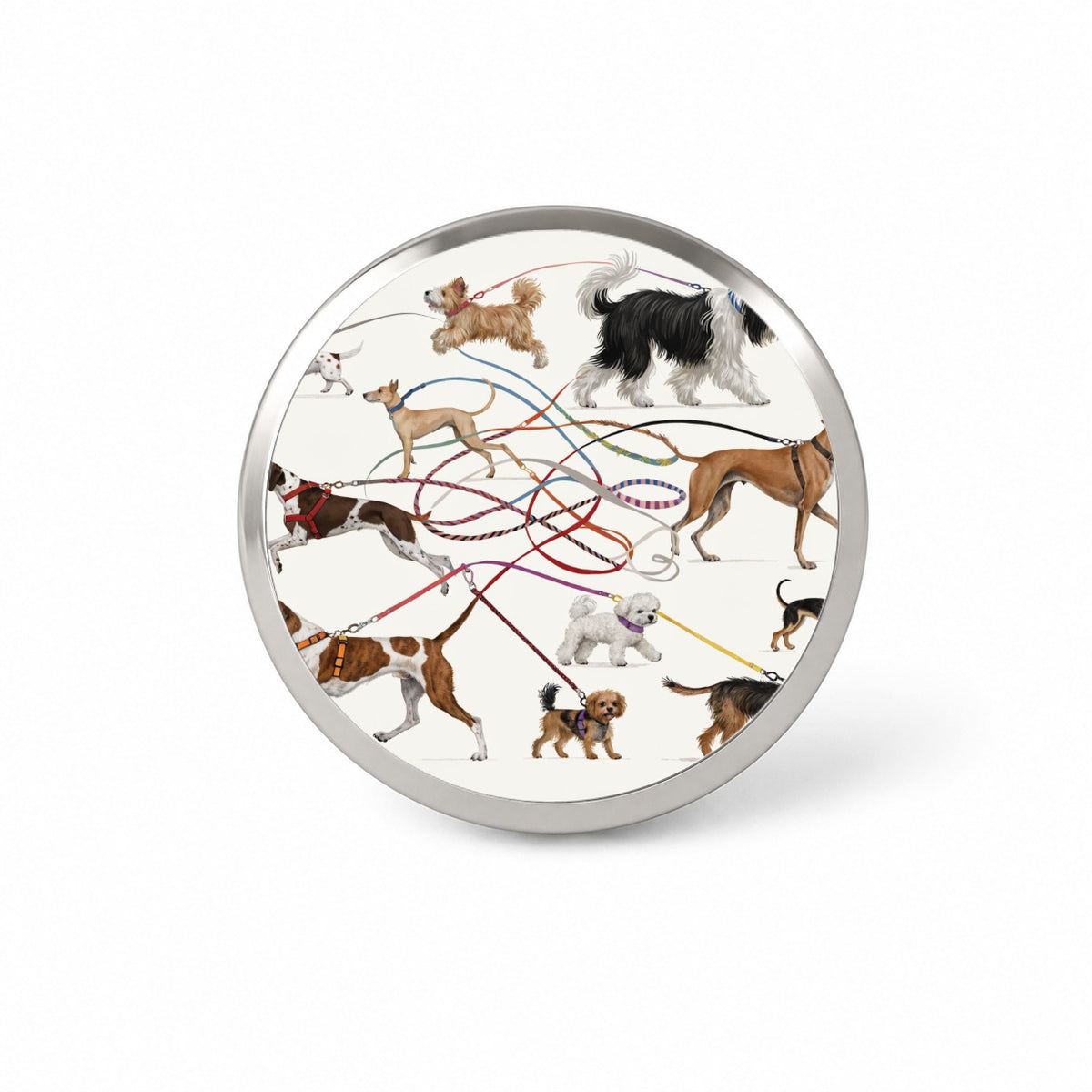 Dog Walking Fun Novelty Hat Backpack Lapel Pin