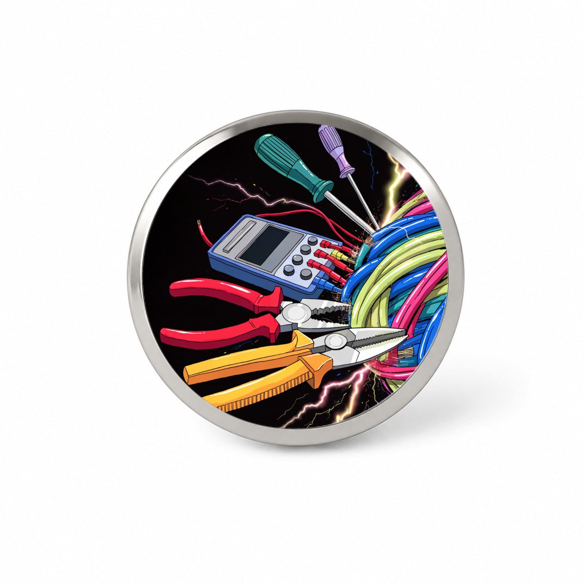 Electrician Tools Lightning Novelty Hat Backpack Lapel Pin