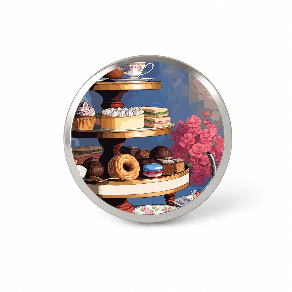 Elegant Afternoon Tea Novelty Hat Backpack Lapel Pin