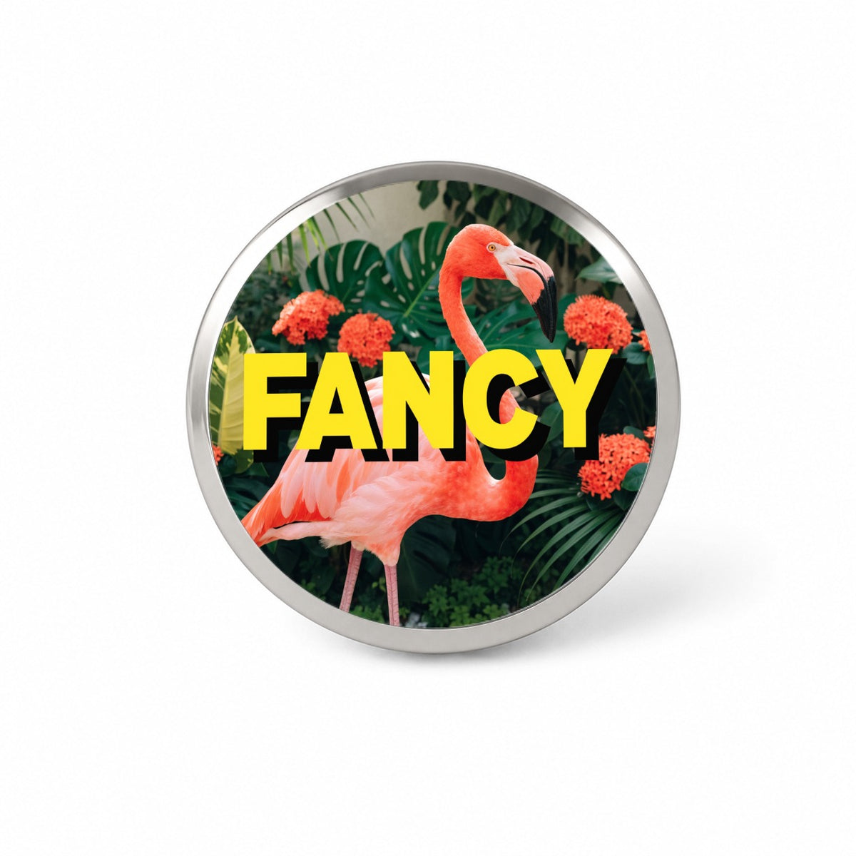 Fancy Pink Flamingo Funny Novelty Hat Backpack Lapel Pin