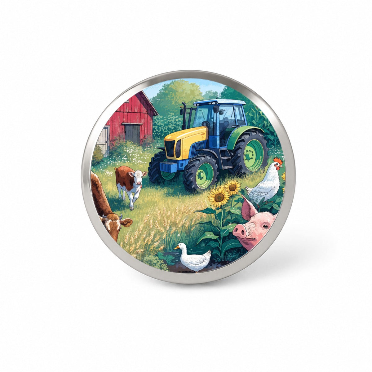 Farmer Tractor Farm Novelty Hat Backpack Lapel Pin