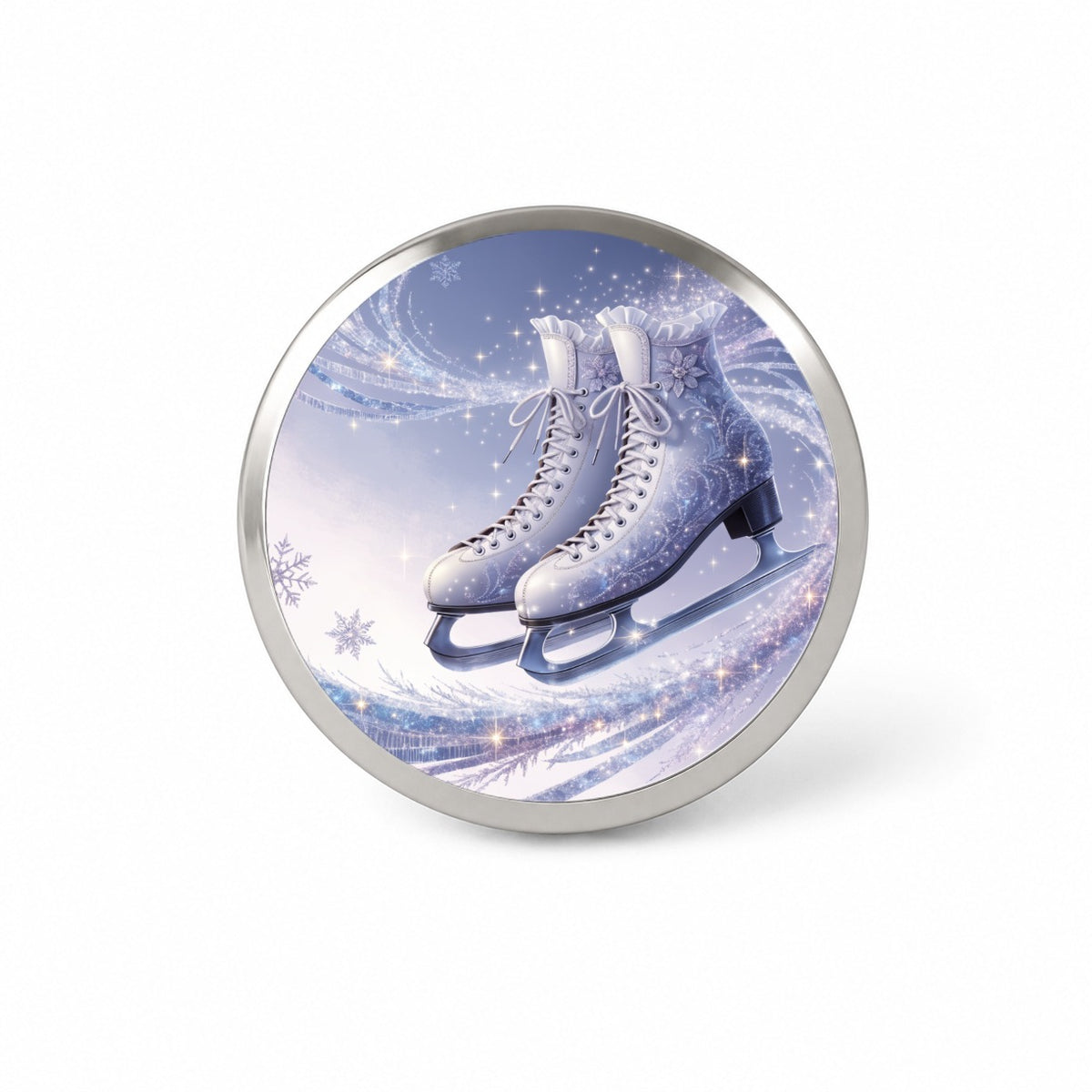 Figure Skating Ice Skates Elegant Novelty Hat Backpack Lapel Pin