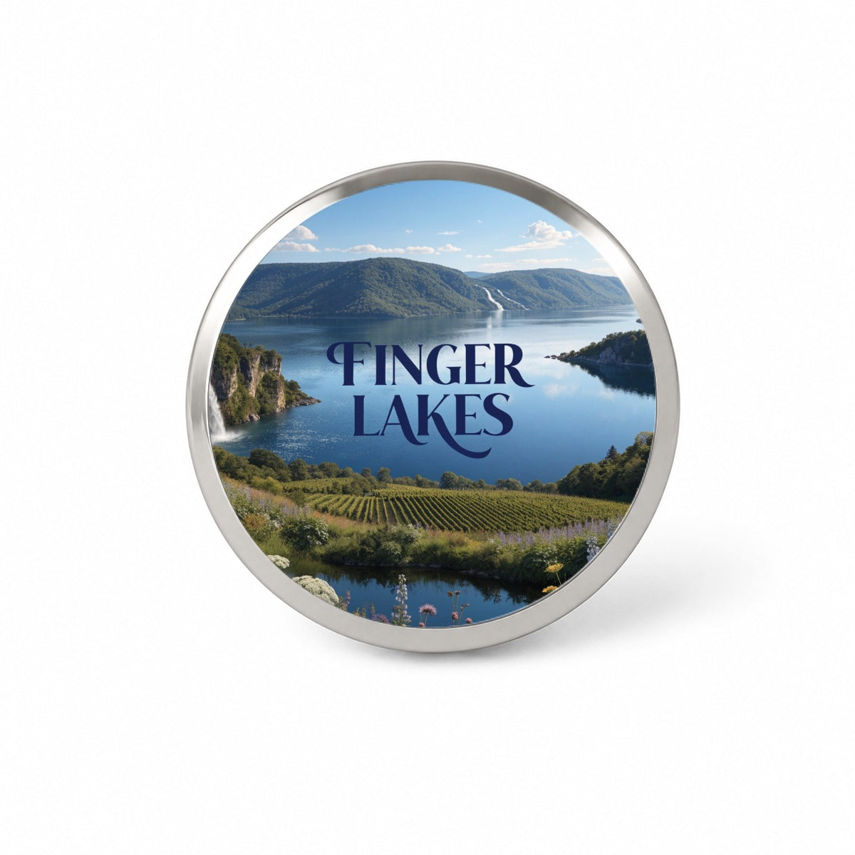 Finger Lakes Travel Novelty Hat Backpack Lapel Pin