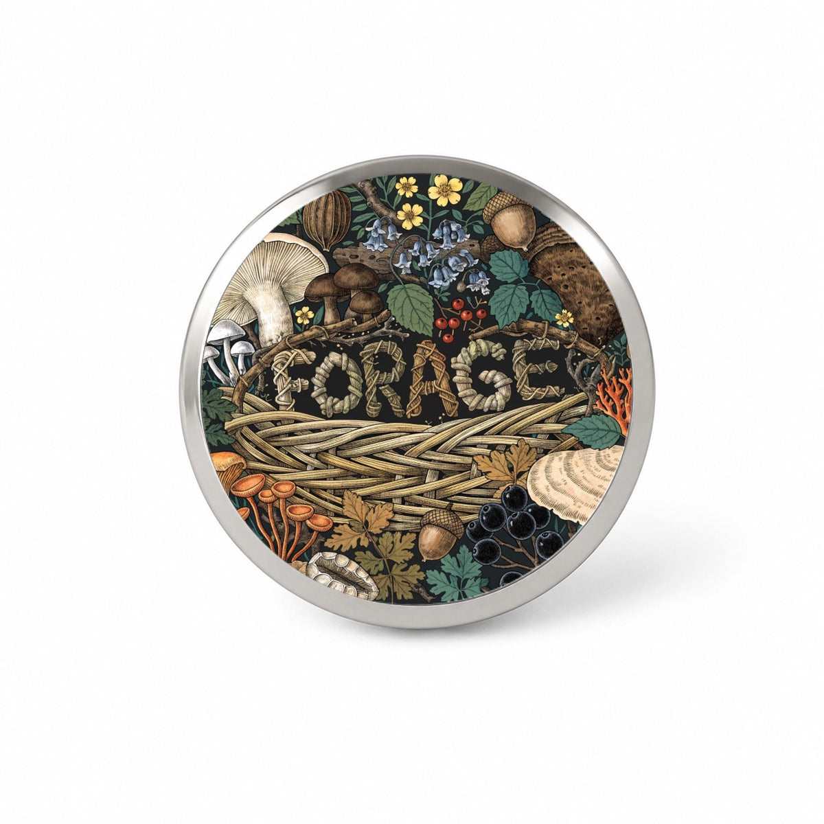 Forage Woodland Forest Mushrooms Novelty Hat Backpack Lapel Pin