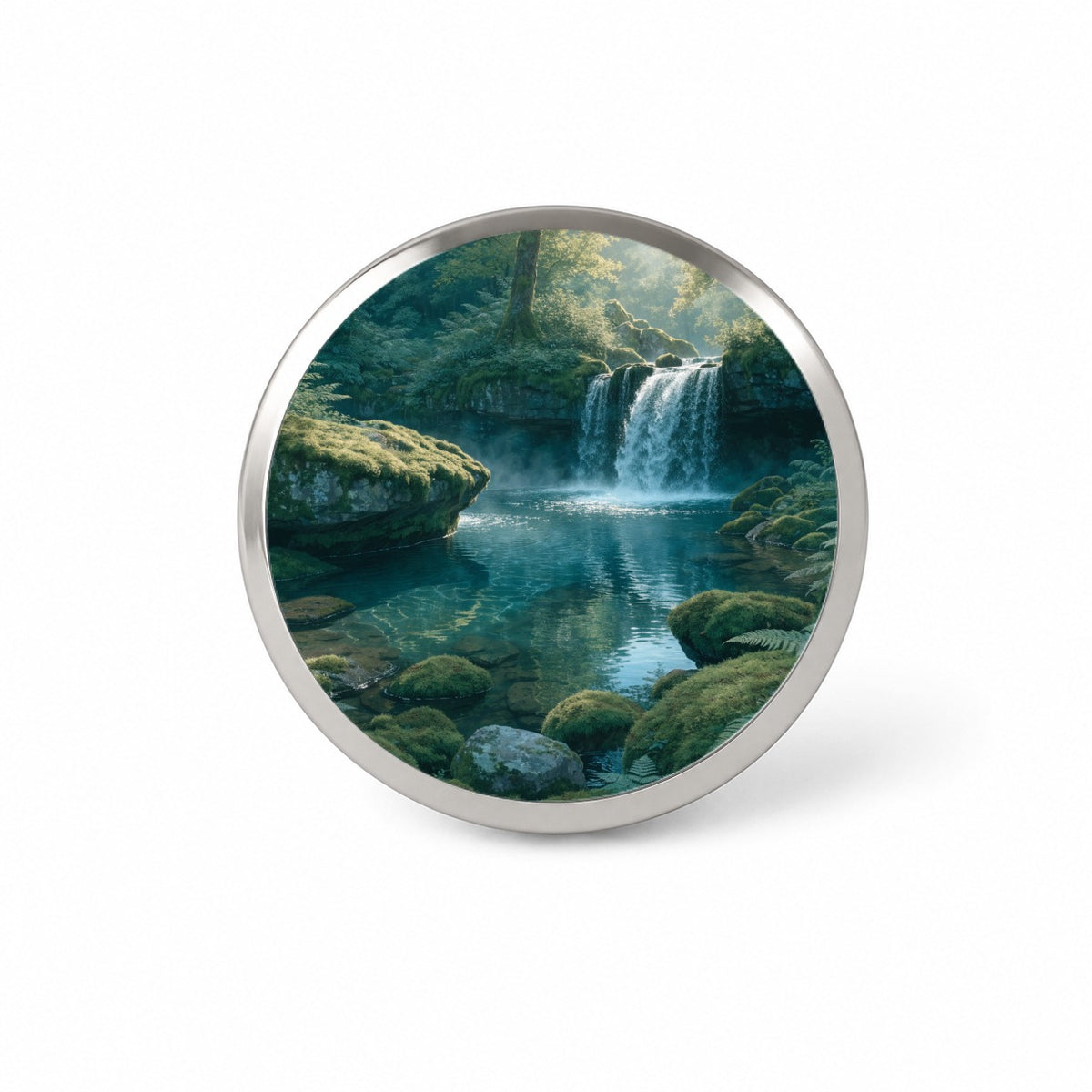 Forest Waterfall Landscape Novelty Hat Backpack Lapel Pin