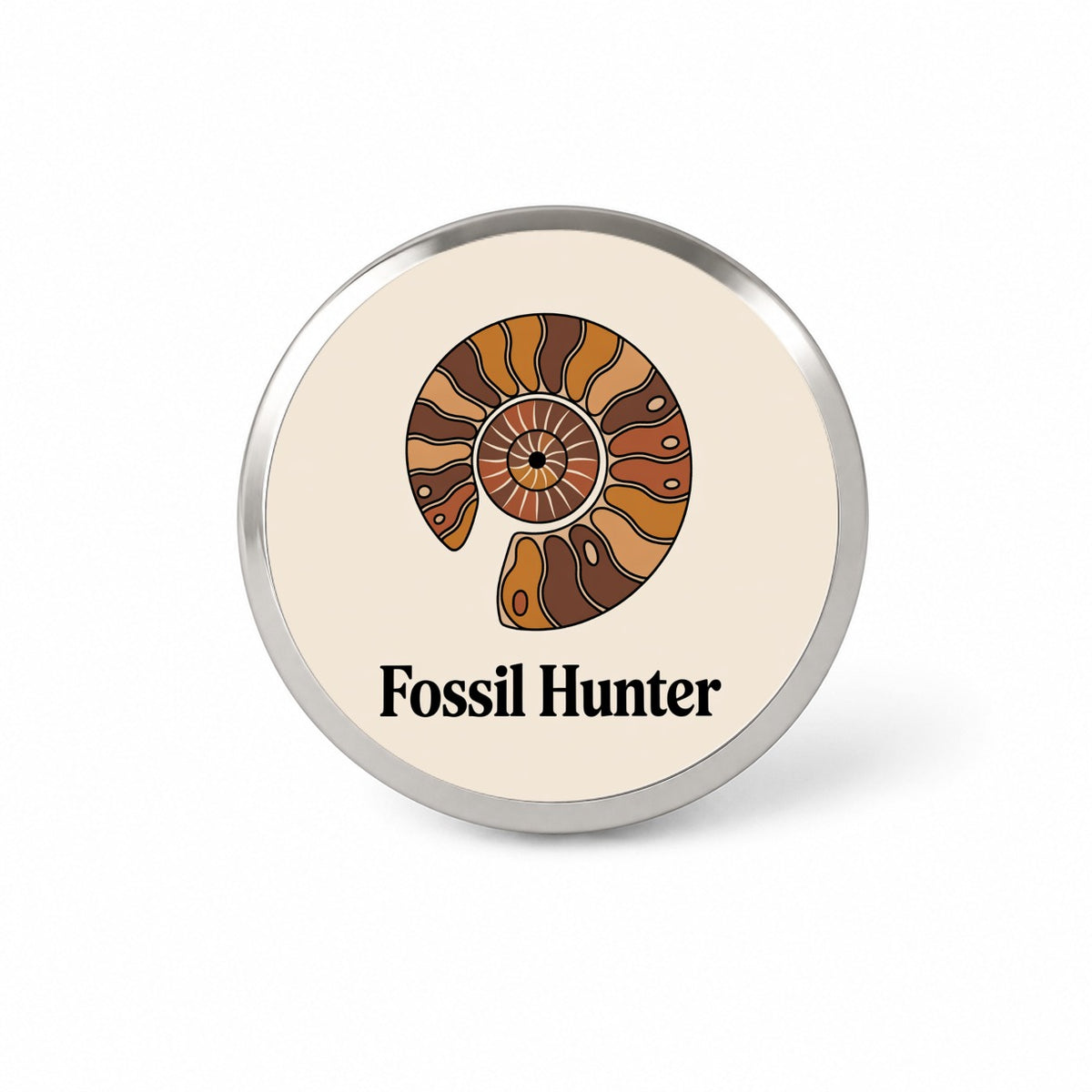 Fossil Hunter Ammonite Novelty Hat Backpack Lapel Pin