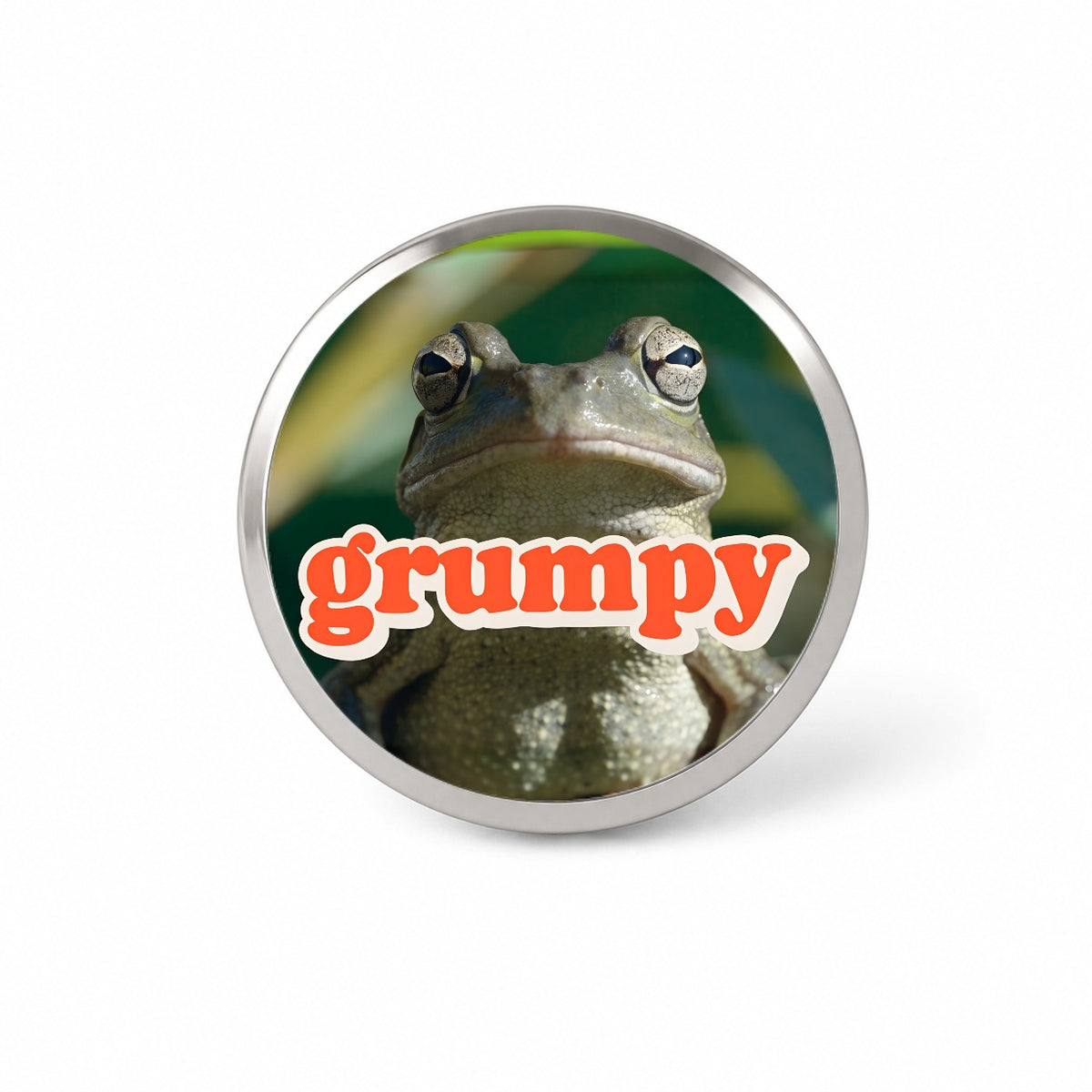 Grumpy Frog Funny Novelty Hat Backpack Lapel Pin