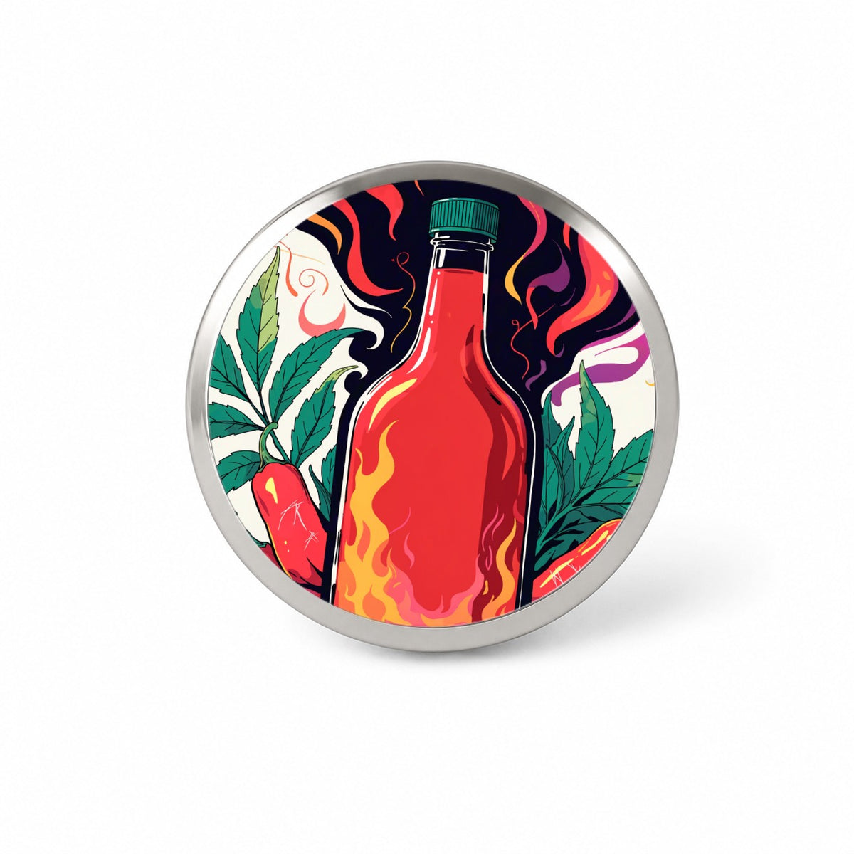 Hot Sauce Peppers Novelty Hat Backpack Lapel Pin