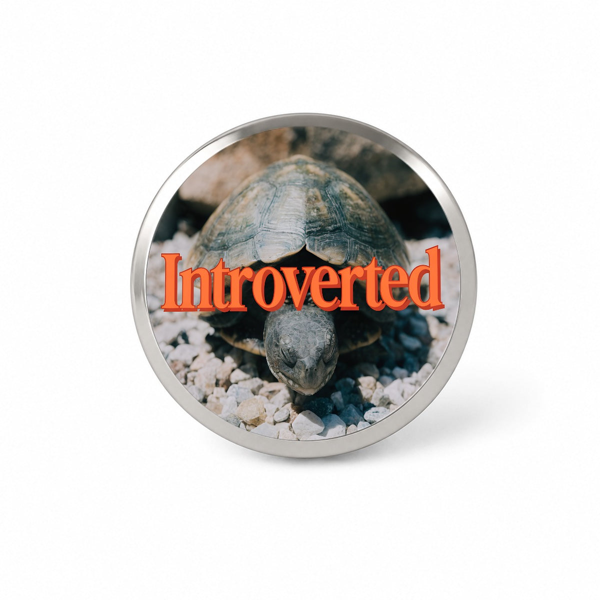 Introverted Shy Turtle Funny Novelty Hat Backpack Lapel Pin