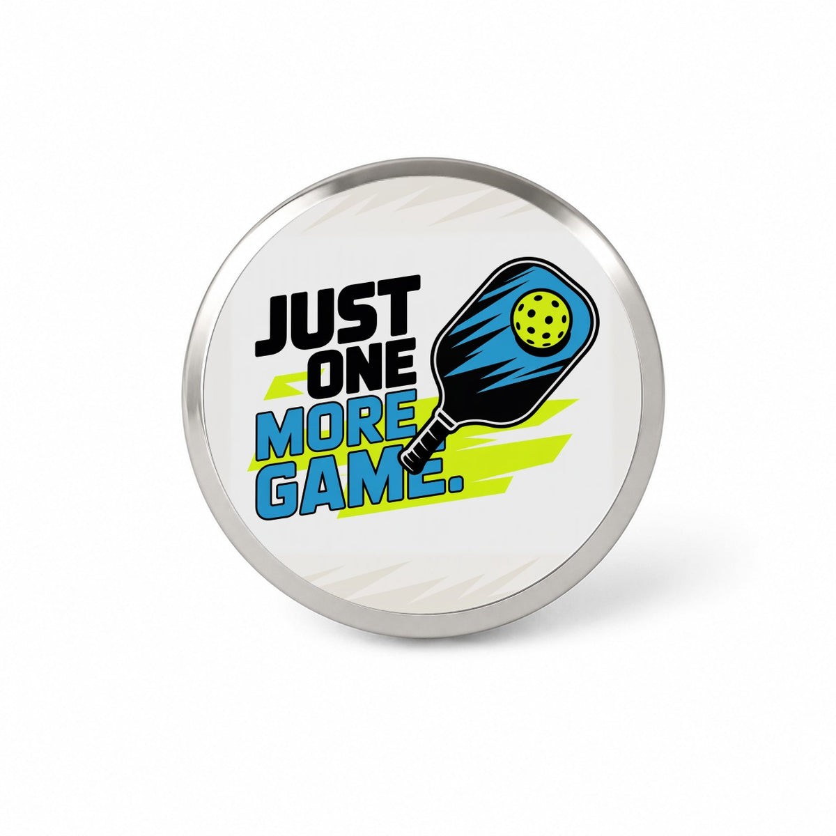 Just One More Game Sporty Pickleball Novelty Hat Backpack Lapel Pin