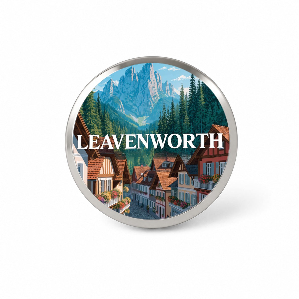 Leavenworth Washington Travel Novelty Hat Backpack Lapel Pin