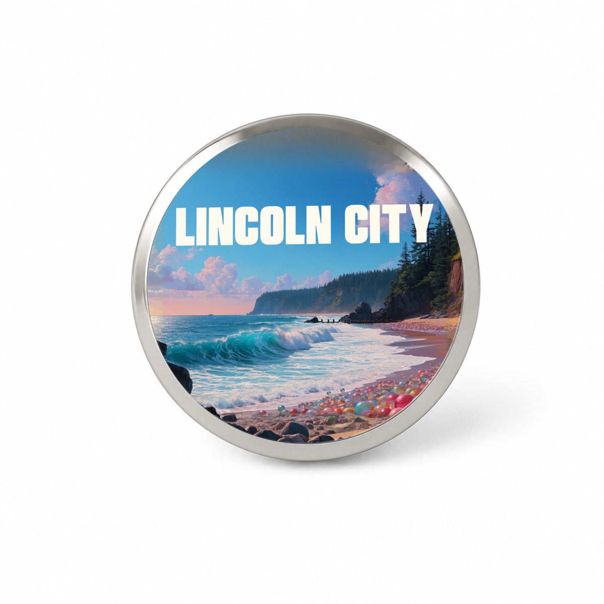 Lincoln City Oregon Travel Novelty Hat Backpack Lapel Pin