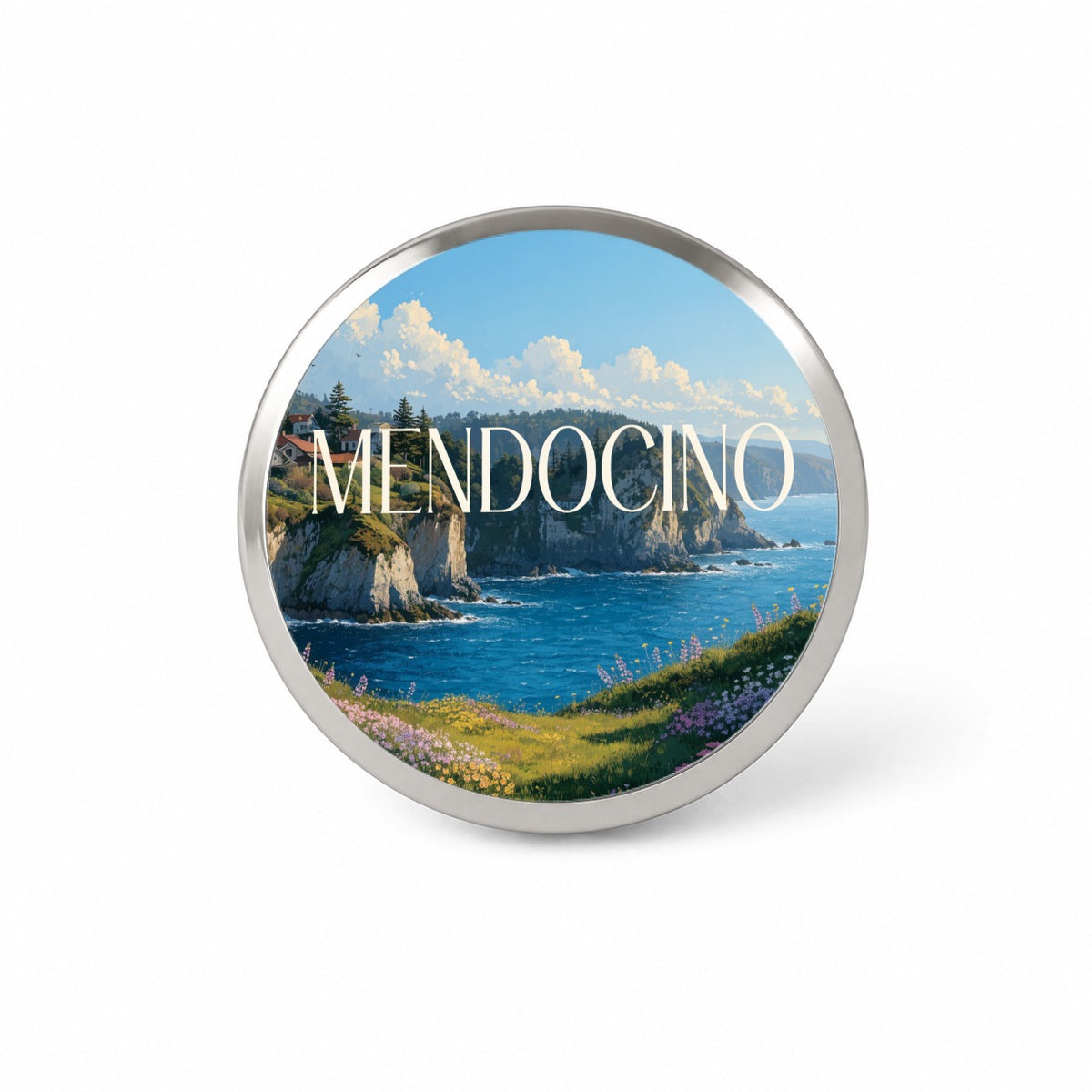 Mendocino California Novelty Hat Backpack Lapel Pin