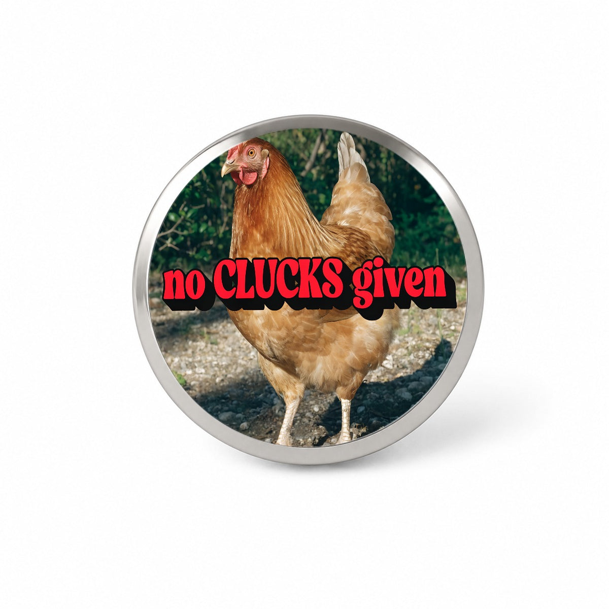No Clucks Given Chicken Funny Novelty Hat Backpack Lapel Pin