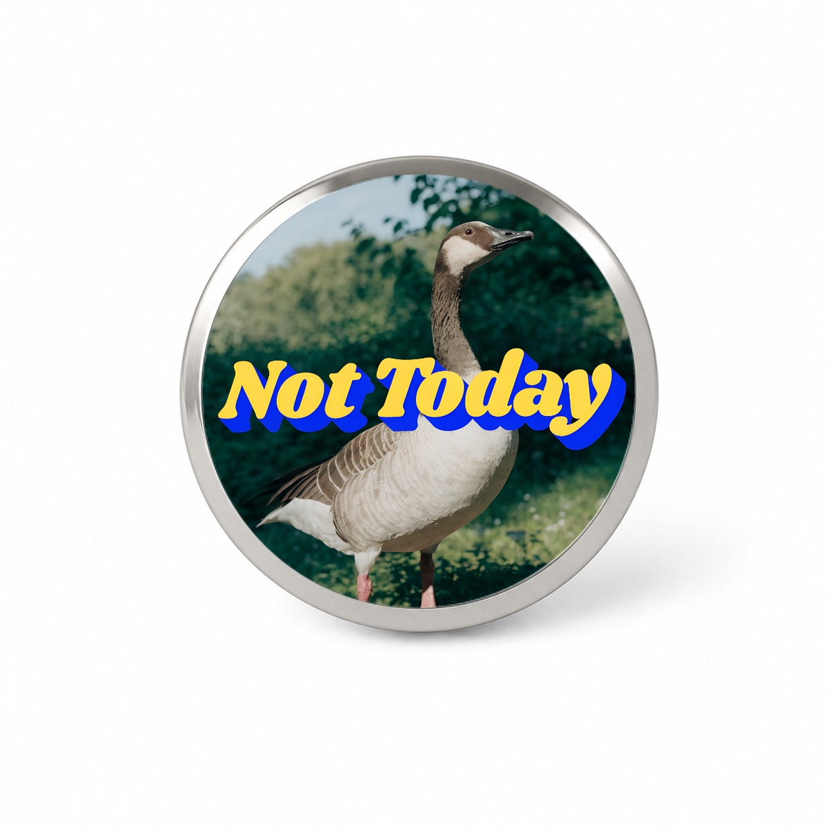 Not Today Goose Funny Novelty Hat Backpack Lapel Pin