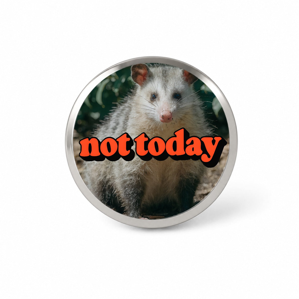 Not Today Opossum Funny Novelty Hat Backpack Lapel Pin