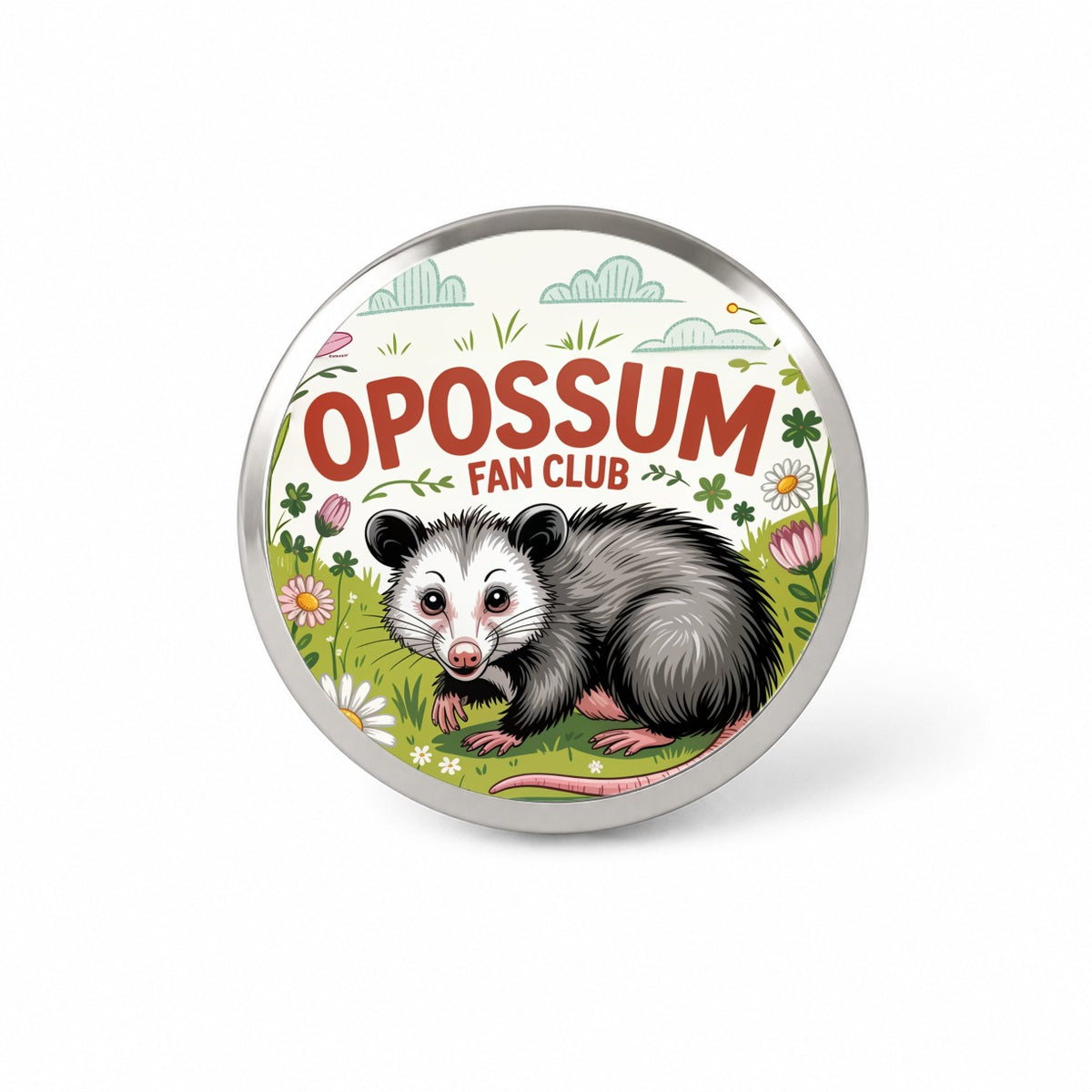 Opossum Fan Club In Flowers Novelty Hat Backpack Lapel Pin
