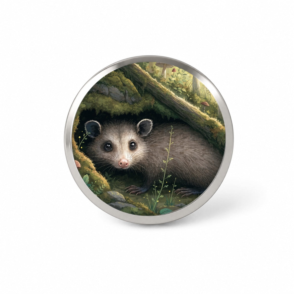 Opossum Woodland Garden Novelty Hat Backpack Lapel Pin