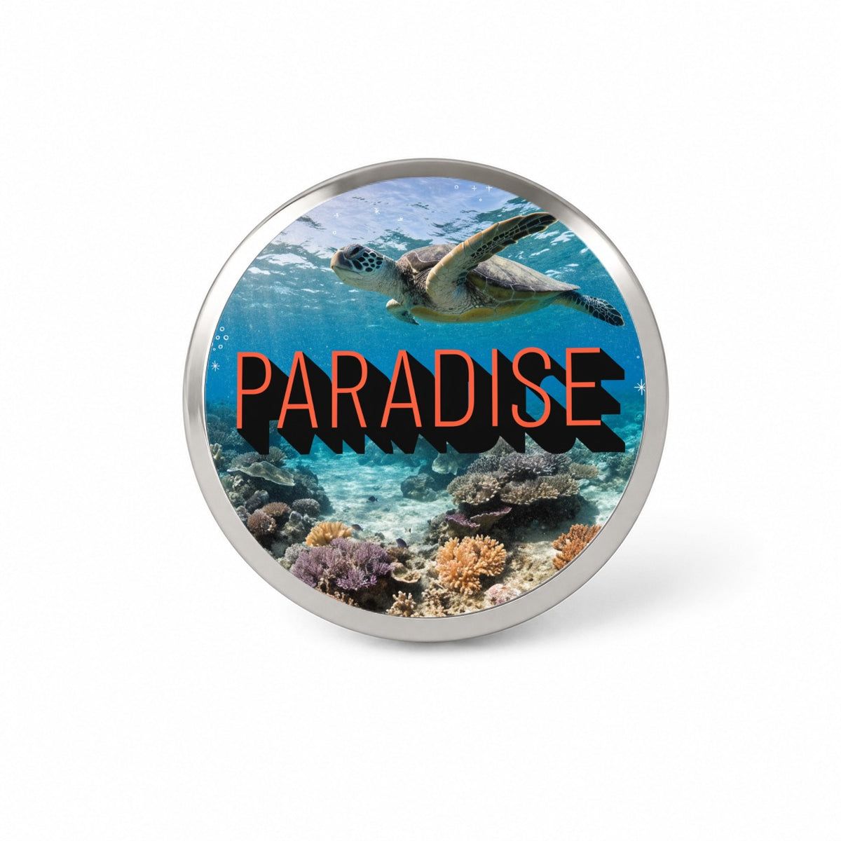 Paradise Ocean Swimming Turtle Novelty Hat Backpack Lapel Pin