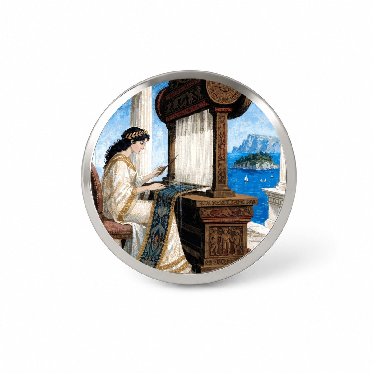 Penelope Greek Mythology Novelty Hat Backpack Lapel Pin