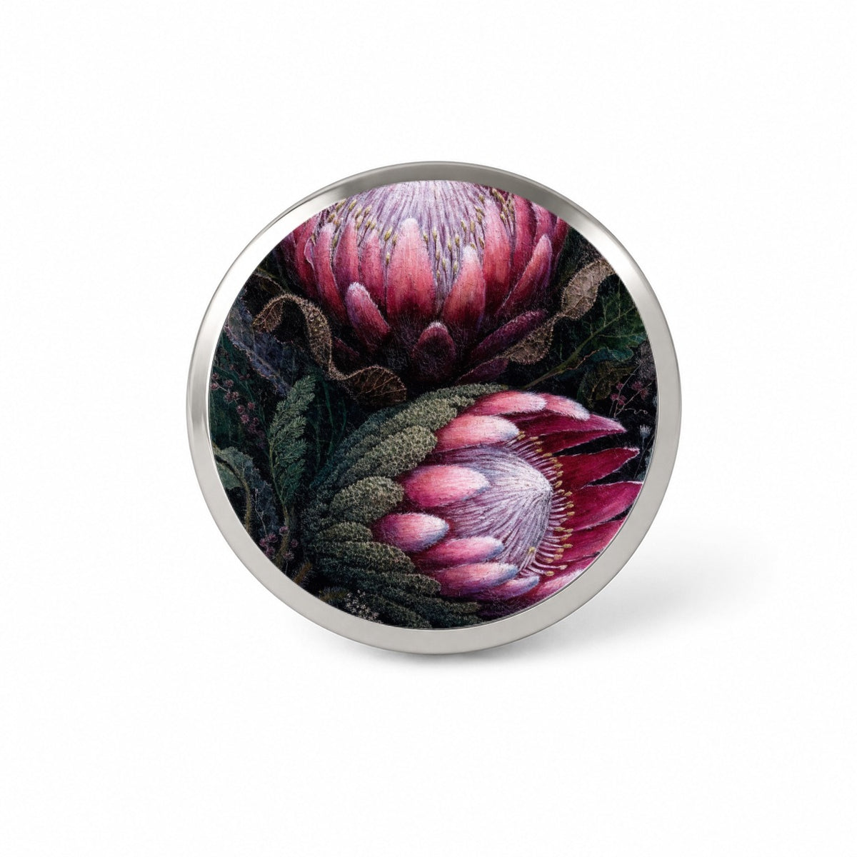 Pink Protea Botanical Novelty Hat Backpack Lapel Pin