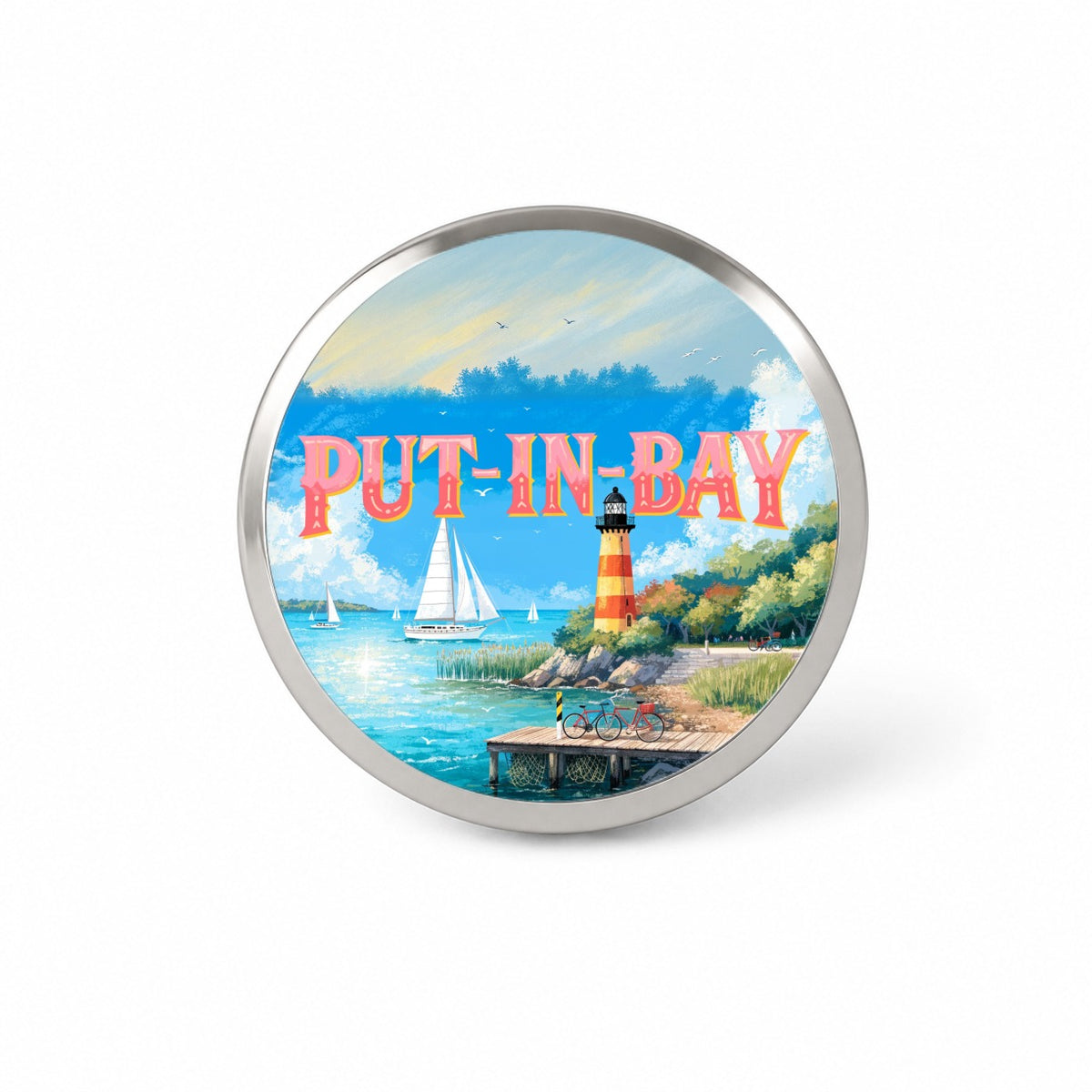 Put-in-Bay Ohio Travel Novelty Hat Backpack Lapel Pin