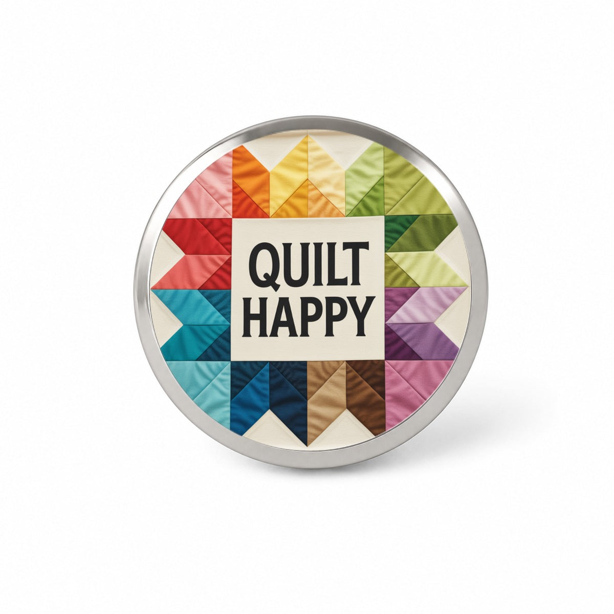 Quilt Happy Colorful Quilting Novelty Hat Backpack Lapel Pin