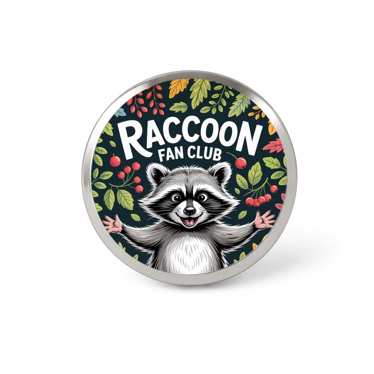 Raccoon Fan Club Mischievous Novelty Hat Backpack Lapel Pin