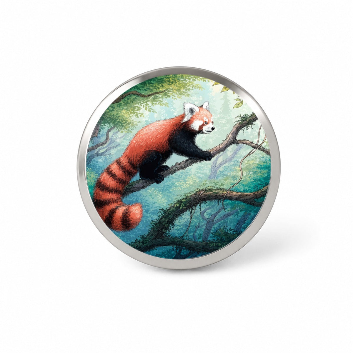 Red Panda Forest Novelty Hat Backpack Lapel Pin