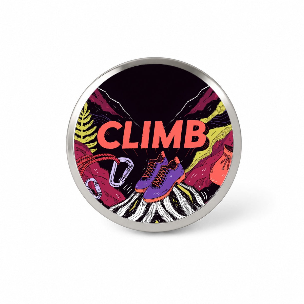 Rock Climbing Gear Stylish Novelty Hat Backpack Lapel Pin