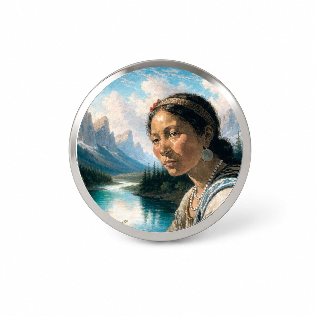Sacagawea Explorer Novelty Hat Backpack Lapel Pin