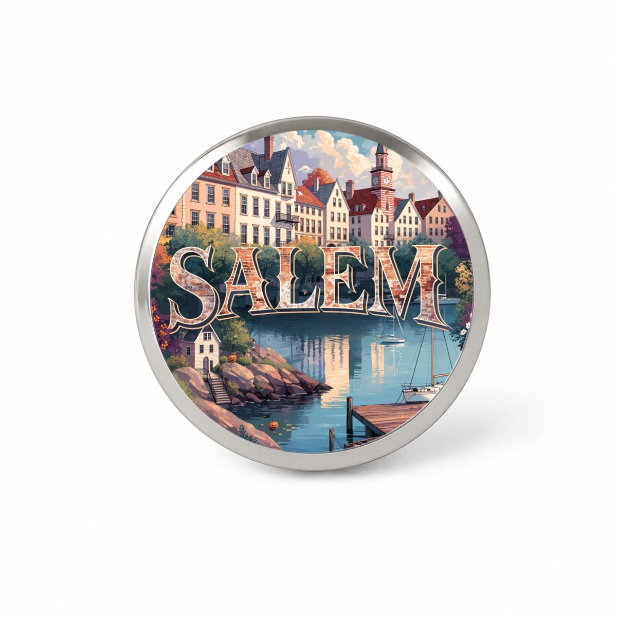 Salem Massachusetts Travel Novelty Hat Backpack Lapel Pin