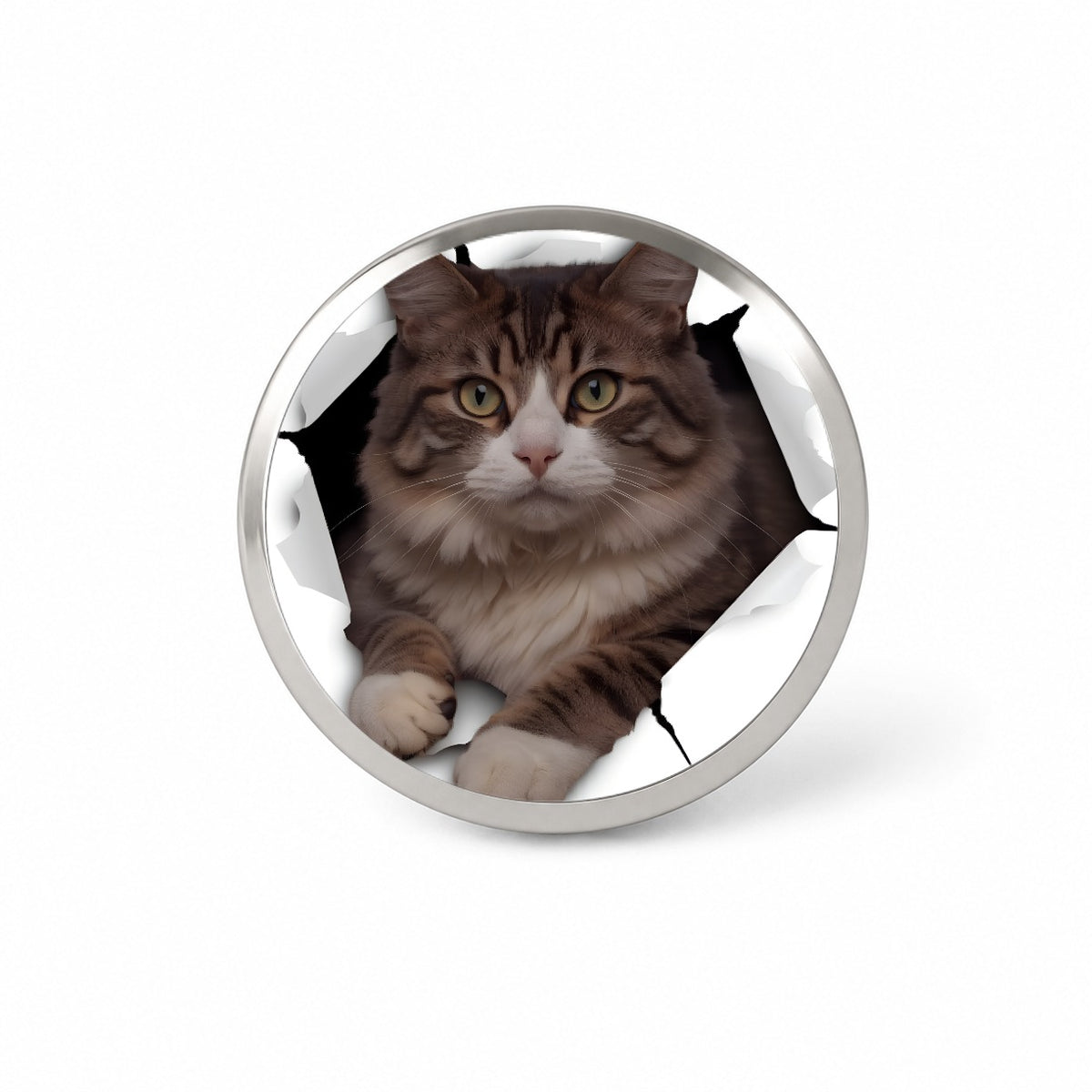 Siberian Cat Breakout Novelty Hat Backpack Lapel Pin