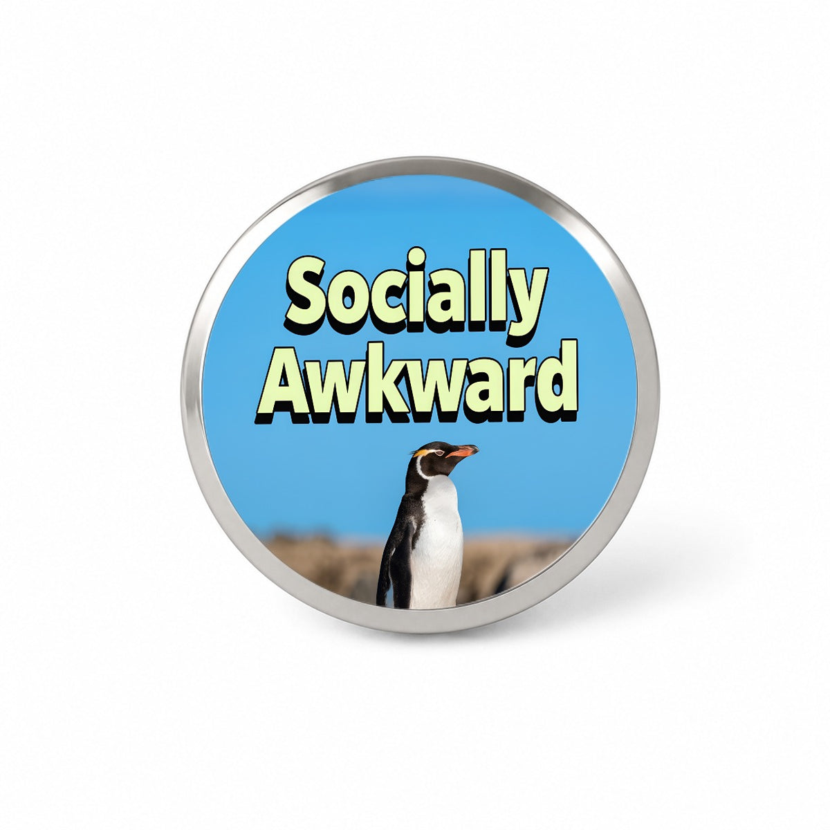 Socially Awkward Penguin Funny Novelty Hat Backpack Lapel Pin