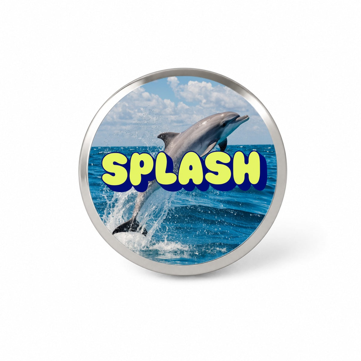 Splash Dolphin Jumping Fun Novelty Hat Backpack Lapel Pin