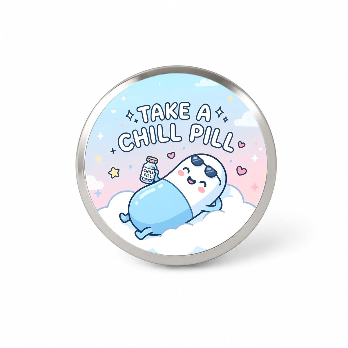 Take Chill Pill Cloud Funny Novelty Hat Backpack Lapel Pin