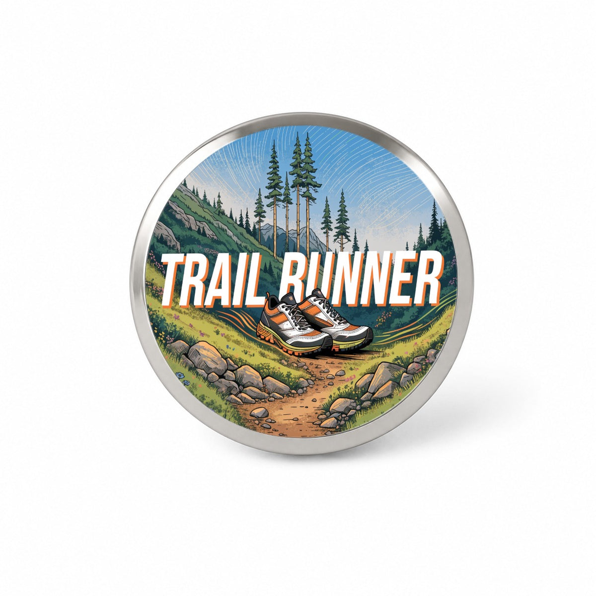 Trail Runner Running Novelty Hat Backpack Lapel Pin