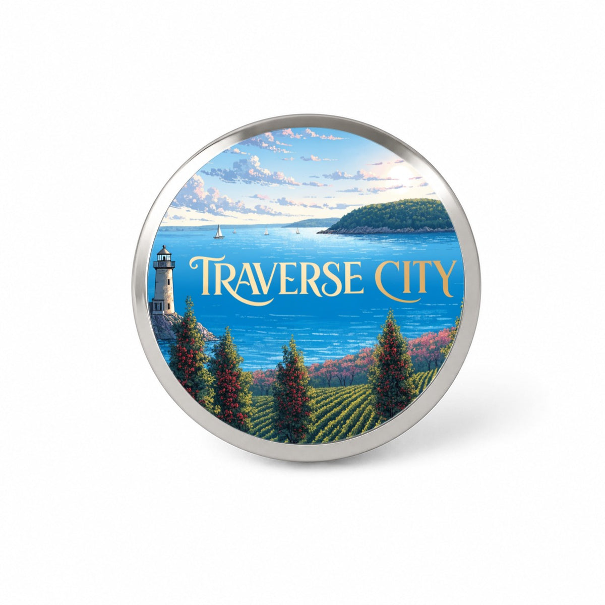 Traverse City Michigan Travel Novelty Hat Backpack Lapel Pin