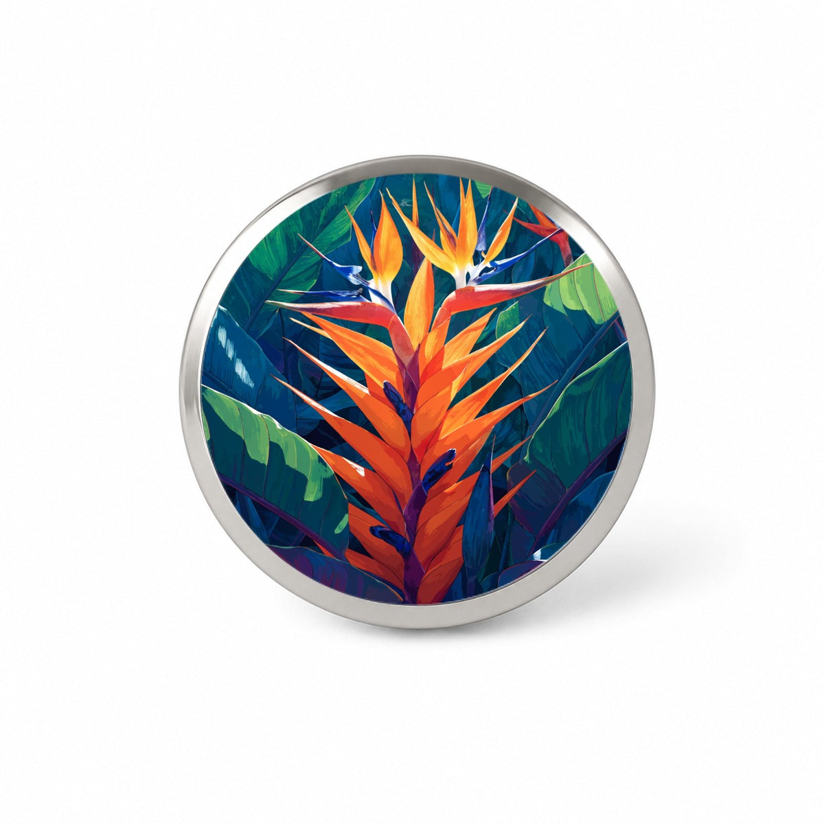 Tropical Bird Paradise Flowers Novelty Hat Backpack Lapel Pin