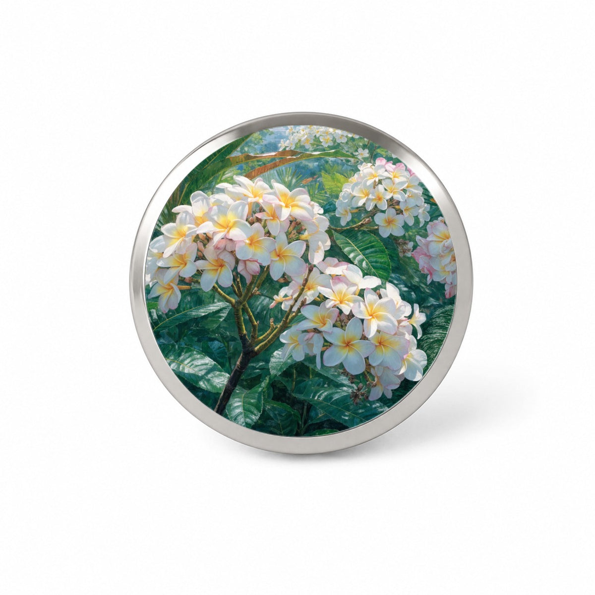 Tropical Frangipani Flowers Novelty Hat Backpack Lapel Pin