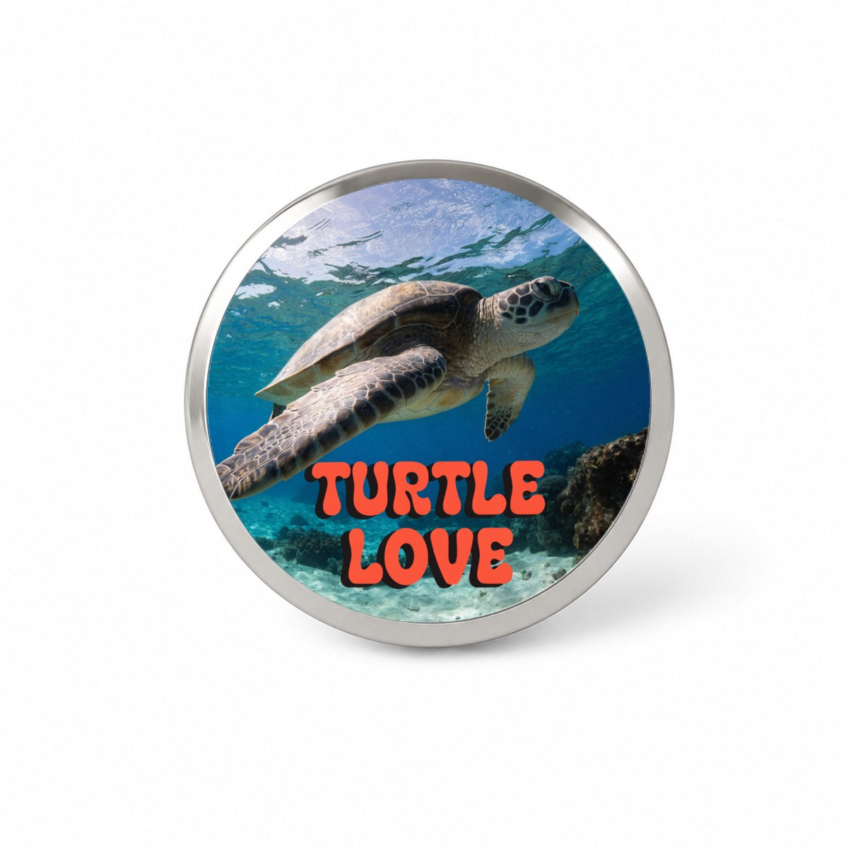 Turtle Love Swimming Fun Novelty Hat Backpack Lapel Pin