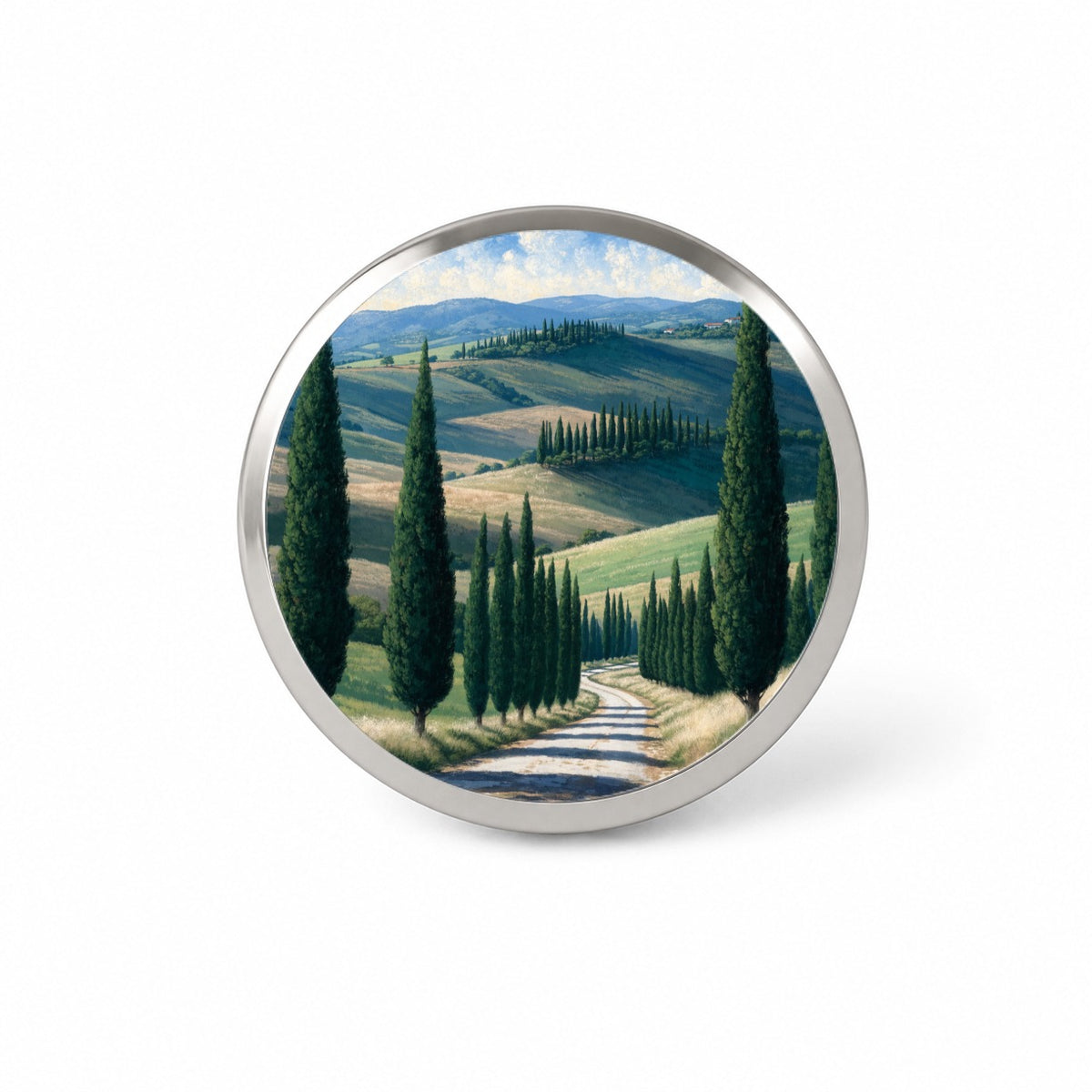 Tuscan Cypress Countryside Novelty Hat Backpack Lapel Pin