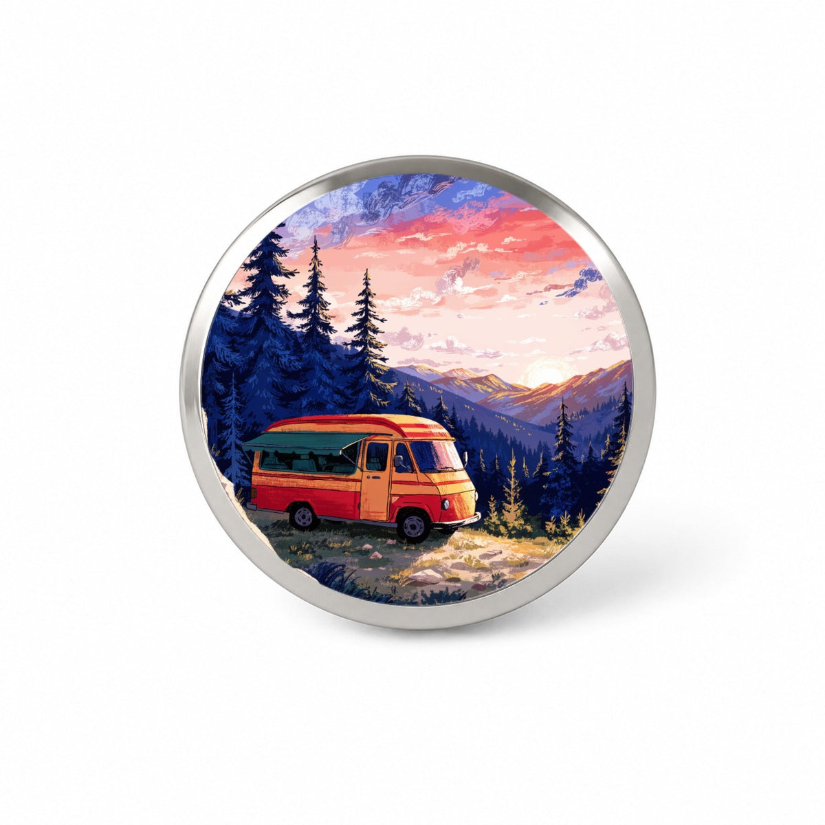 Vintage Camper Adventure Novelty Hat Backpack Lapel Pin