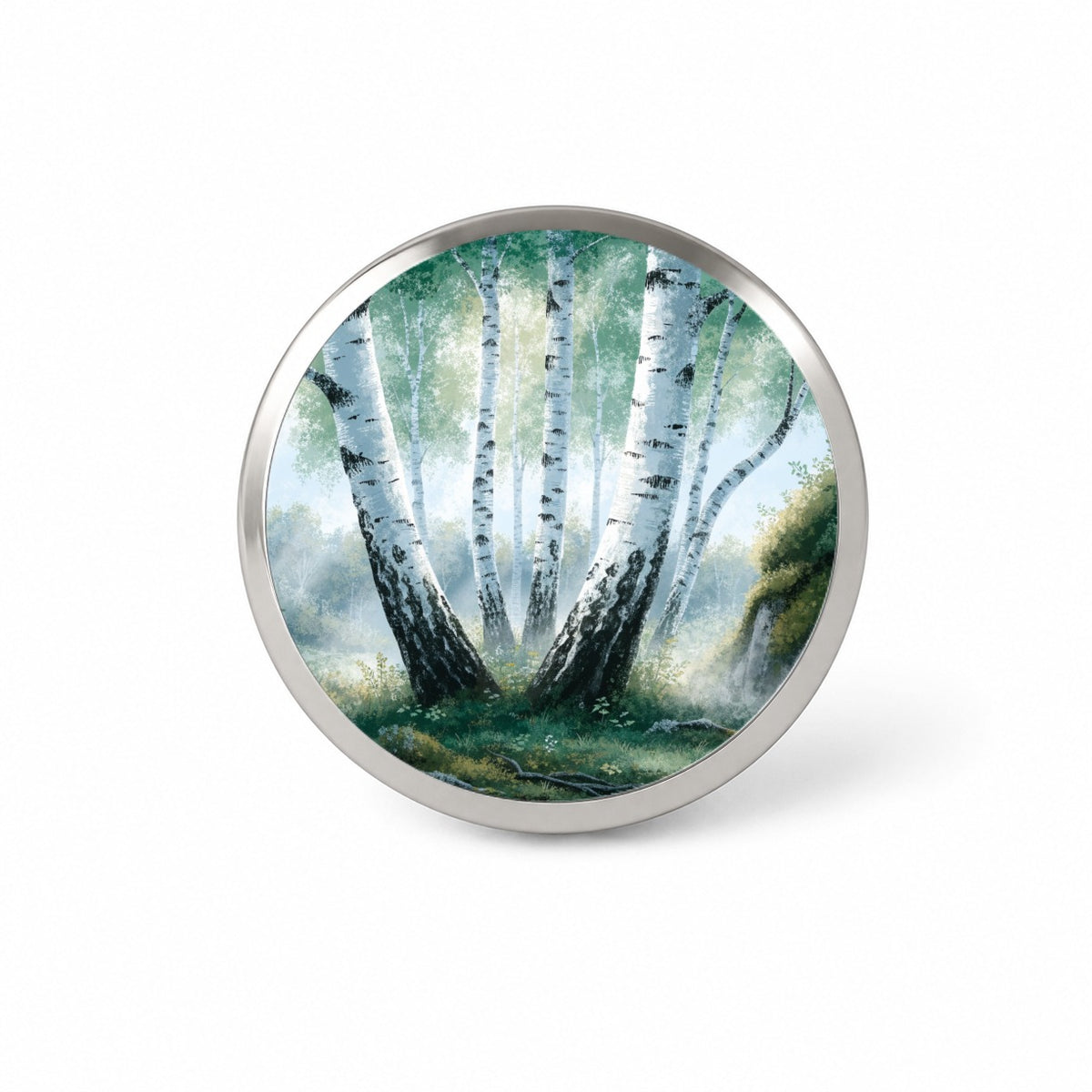 White Birch Trees Forest Novelty Hat Backpack Lapel Pin
