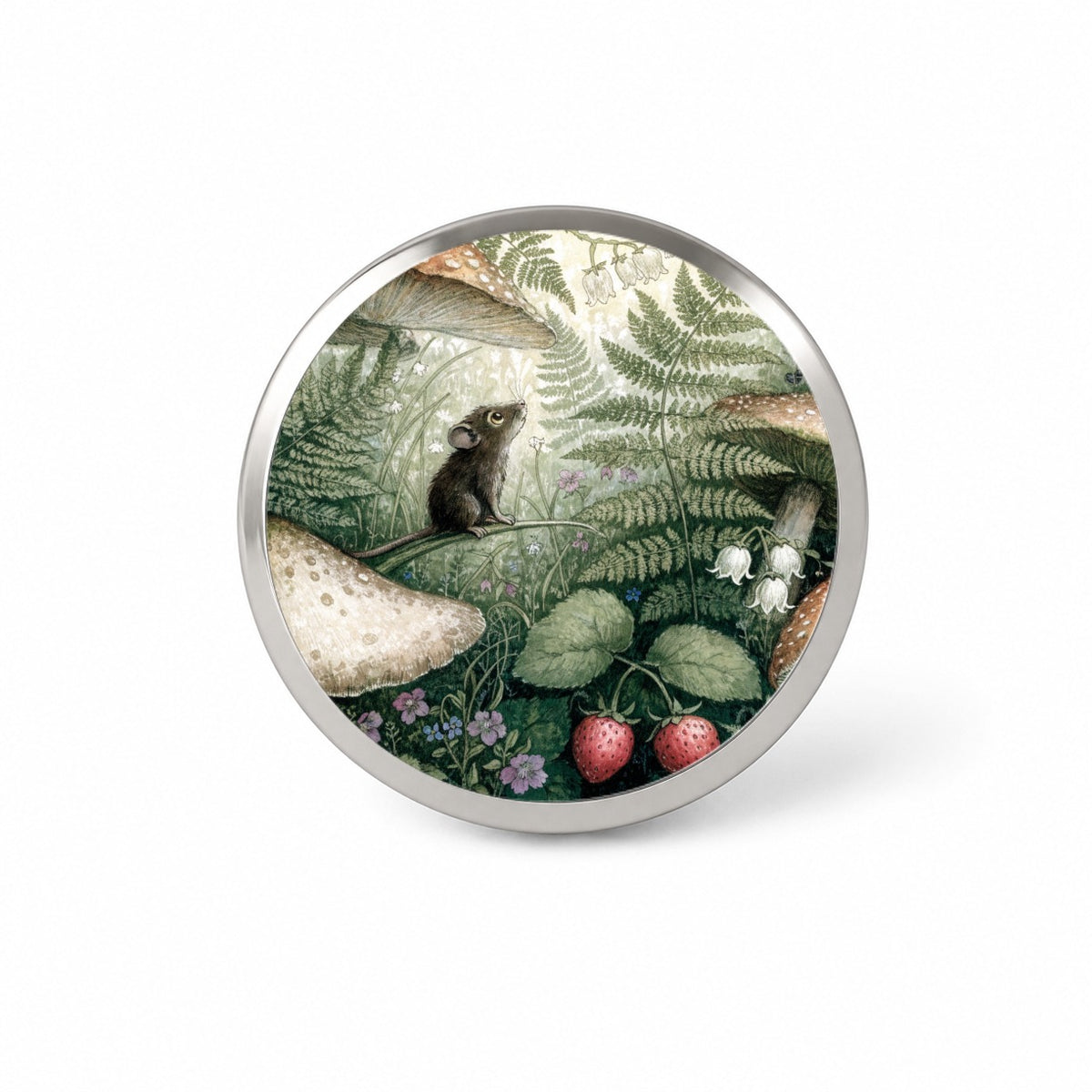 Woodland Mouse Mushroom Garden Novelty Hat Backpack Lapel Pin