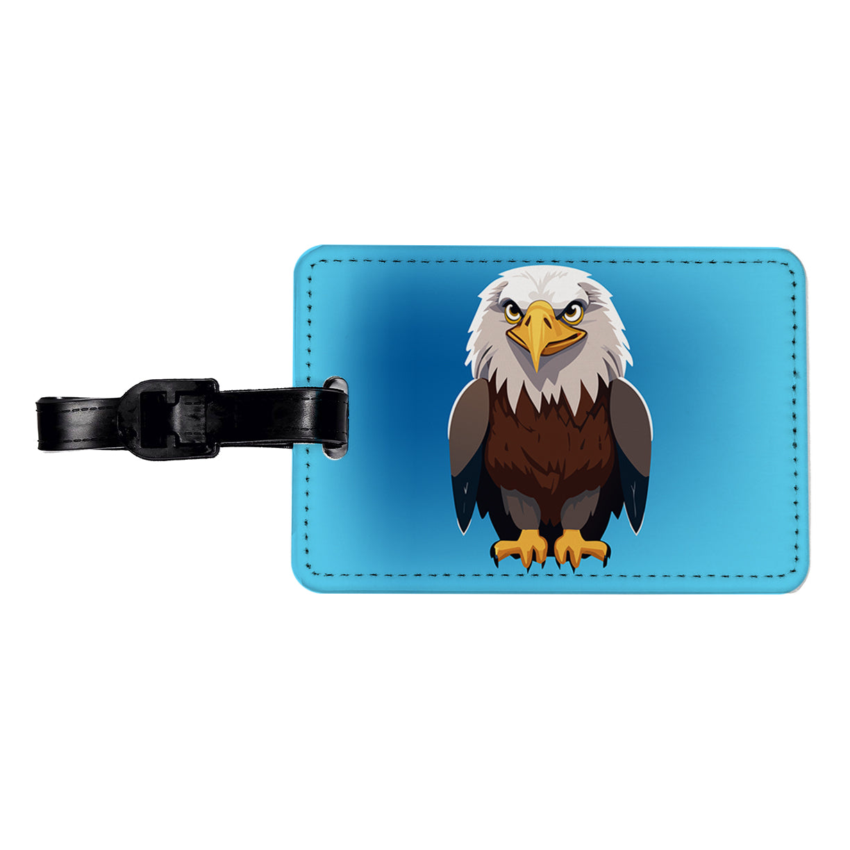 Bald Eagle Standing Travel Faux Leather Luggage Tag